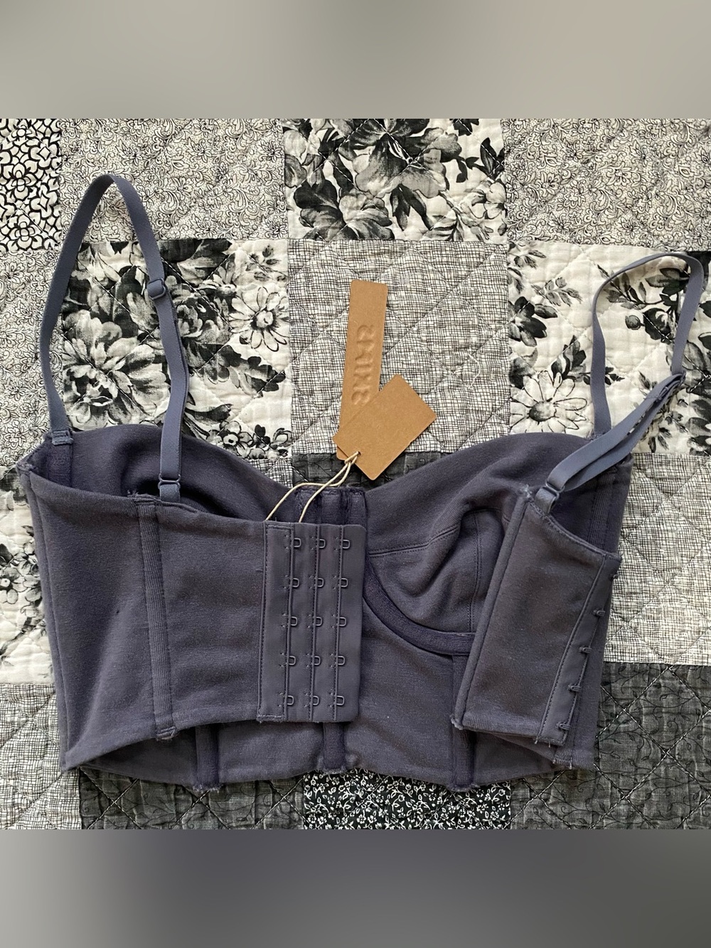skims outdoor bustier top in steel blue — size xxs - Picture 4 of 7